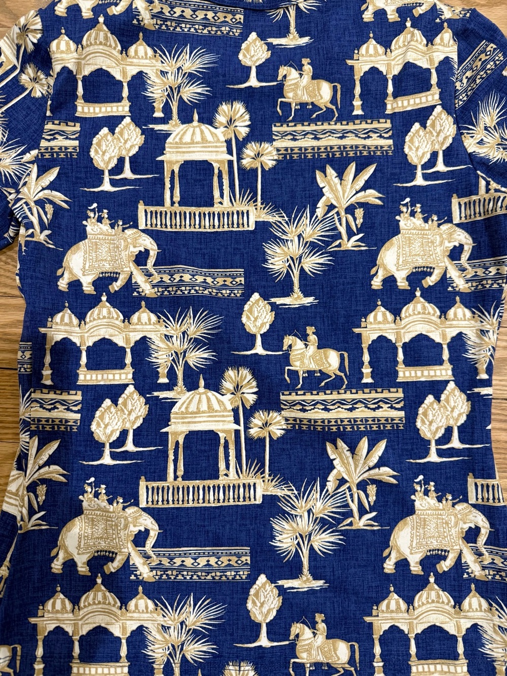 J. McLaughlin Navy Blue & Cream Printed Long Sleeve Tee - Picture 2 of 5